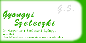 gyongyi szeleczki business card